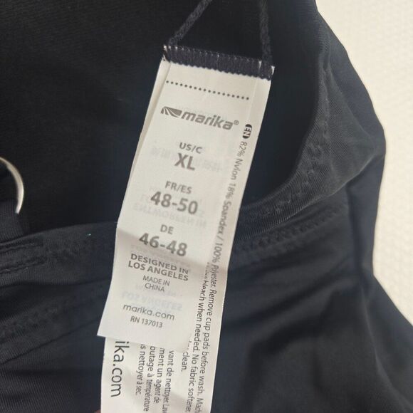 Womens Black Marika XL Tankini Swim Top Removable Cup Pads Adjustable Straps Key - Picture 6 of 6